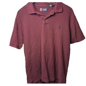 Chaps Everyday Polo Shirt Mens Size Large Maroon Sleeve Casual